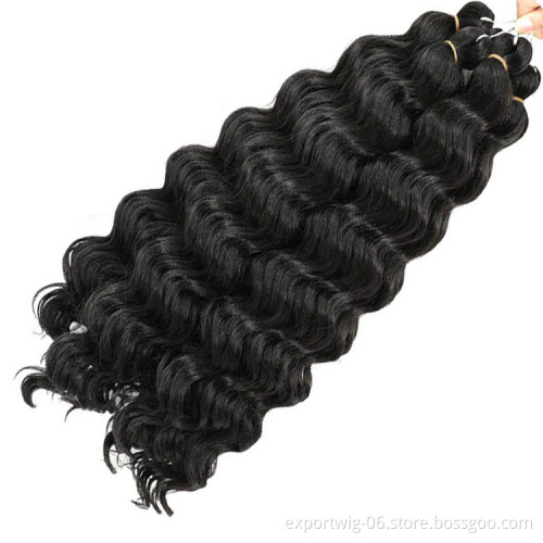 Deep Wave Twists Crochet Hair Extensions Ombre Color Synthetic Fiber 20inches Natural Deep Curly Braiding Hair Attachments